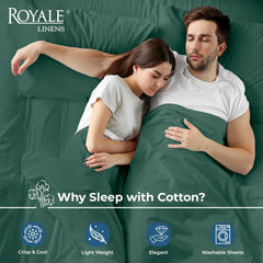 200TC cotton flat sheet Hunter Green - image 3