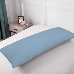 Royale Linens Body Pillow Cover - Double Brushed 1800 Microfiber - 20"x54" with Hidden Zipper Closure - Wrinkle & Fade Resistant - Super Soft Body Pillowcase (Lake Blue, Pack of 2)