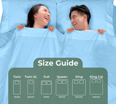 144TC cotton flat sheet Lake Blue