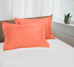 Royale Linens Pillow Shams 2 Pack Queen Size 20x30 Inch - Brushed 1800 Microfiber - Bed Pillow Shams, Wrinkle Resistant Super Soft and Cozy - Back Overlap Closure - Oxford Pillowcases (Queen, Coral)