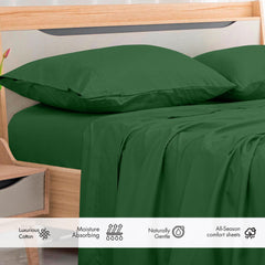Royale Linens 300 Thread Count 100% Long Staple Combed Cotton Flat Sheet - Super Soft - Top Sheet - Breathable, Cool & Crisp Percale Flat Sheet Only
