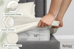 144TC cotton fitted sheet Ivory