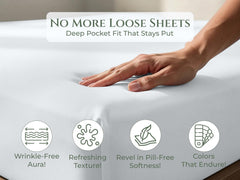 144TC cotton fitted sheet White