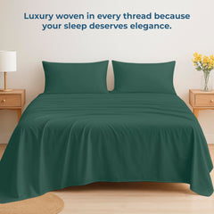 200TC cotton flat sheet Hunter Green - image 6