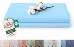 144TC cotton flat sheet Lake Blue