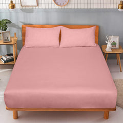 ROYALE LINENS 300 Thread Count 100% Long Staple Combed Cotton Fitted Sheet - Super Soft Deep Pocket Bottom Sheet - Pink Fitted Sheet Queen Size - Queen Fitted Sheet Only - Elastic Sheet (Queen,Pink)