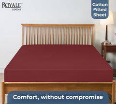 200TC cotton fitted sheet red