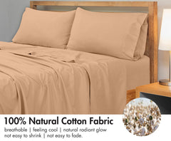 Royale Linens 300 Thread Count 100% Long Staple Combed Cotton Flat Sheet - Super Soft - Top Sheet - Breathable, Cool & Crisp Percale Flat Sheet Only
