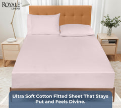 200TC cotton fitted sheet lavender