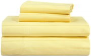 ROYALE LINENS 300 Thread Count 100% Long Staple Combed Cotton Stripe Sheet Set - 4 Piece Full Bed - 1 Fitted Sheet, 1 Flat Sheet, 2 Pillow Case - Cool & Crisp Sheet Set (Full, Stripe Yellow)