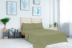 Royale Linens Queen Size Flat Sheet Only - Brushed 1800 Microfiber - Ultra Soft & Breathable - Wrinkle&Stain Resistant - Hotel Quality Flat Sheet Sold Separately - Top Sheet For Bed (Queen Sage Green)