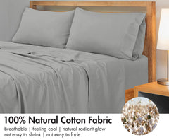 Royale Linens 300 Thread Count 100% Long Staple Combed Cotton Flat Sheet - Super Soft - Top Sheet - Breathable, Cool & Crisp Percale Flat Sheet Only