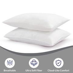 ROYALE LINENS Pillows Queen Size Set of 2 - Bed Pillows for Sleeping - Cooling Pillow for Back, Stomach or Side Sleepers - Down Alternative Queen Pillows - Soft Hotel Quality (20x30 Inches, Pack of 2)