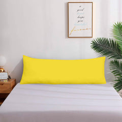 Royale Linens Body Pillow Cover - Double Brushed 1800 Microfiber - 20"x54" with Hidden Zipper Closure - Wrinkle & Fade Resistant - Super Soft Body Pillowcase 2 Pack (Yellow, Pack of 2)