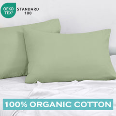 ROYALE LINENS 300 thread Count 100% Long Staple Combed Cotton Pillowcases Set Of 2 - Ultra Soft - Queen Bed Pillow Cover - 20"x30" - Breathable, Cool & Crisp Percale White Pillow Cases