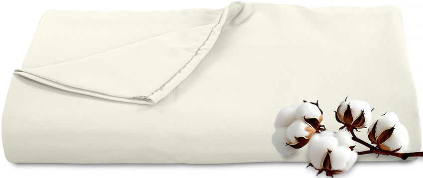 Royale Linens 300 Thread Count 100% Long Staple Combed Cotton Flat Sheet - Super Soft - Top Sheet - Breathable, Cool & Crisp Percale Flat Sheet Only