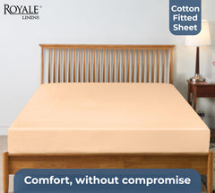 200TC cotton fitted sheet sand