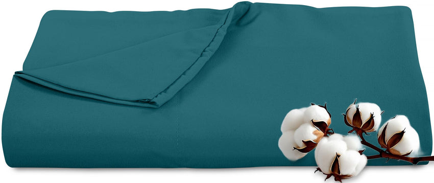 Royale Linens 300 Thread Count 100% Long Staple Combed Cotton Flat Sheet - Super Soft - Top Sheet - Breathable, Cool & Crisp Percale Flat Sheet Only