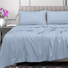 Royale Linens 300 Thread Count 100% Long Staple Combed Cotton Flat Sheet - Super Soft - Top Sheet - Breathable, Cool & Crisp Percale Flat Sheet Only