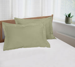 Royale Linens Pillow Shams 2 Pack Queen Size 20x30 Inch -Brushed 1800 Microfiber -Bed Pillow Shams, Wrinkle & Fade Resistant Super Soft and Cozy -Back Overlap Closure - Oxford Pillowcase (Queen, Sage)