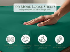 144TC cotton fitted sheet Hunter Green
