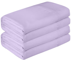 Royale Linen 2 Pack Bulk Flat Sheet - Top Sheet - Soft 1800 Microfiber - Wrinkle & Stain Resistant - for Hotel, Massage Table, Hospital, Dorm - Queen Flat Sheet Sold Separately (Queen, Lavender)