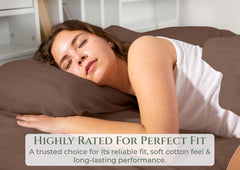144TC cotton fitted sheet Chocolate