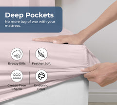 200TC cotton fitted sheet lavender