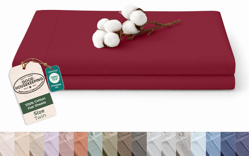 144TC cotton flat sheet Red