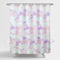 ROYALE LINENS Printed Shower Curtain 72 X 72 Inches - with Reinforced Button Holes - Tie Dye Design - Machine Washable & Water Resistant Shower Curtains (Standard - Tie Dye Purple)