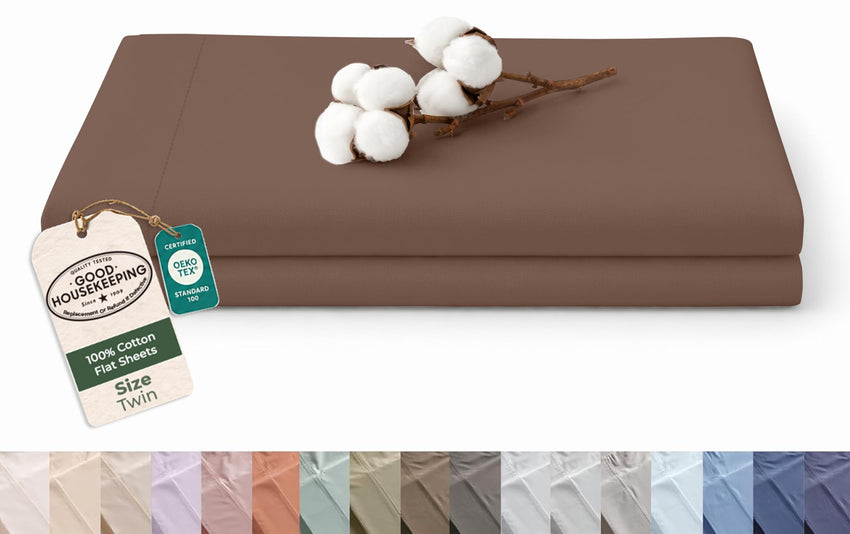 144TC cotton flat sheet Chocolate