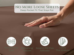 144TC cotton fitted sheet Chocolate
