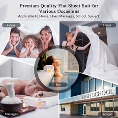 Royale Linen 2 Pack Bulk Flat Sheet Set - Top Sheet - Soft 1800 Microfiber - Wrinkle & Stain Resistant - for Hotel, Massage Table, Hospital, Dorm - Queen Flat Sheet Sold Separately (Queen, Chocolate)