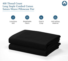 400TC cotton pillow Mid Night Black