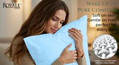 144TC cotton pillowcases Lake Blue