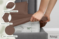 144TC cotton fitted sheet Chocolate