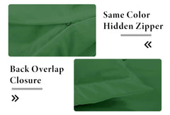 Royale Linens Hunter Green Duvet Cover Queen Size- Queen Duvet Cover Set - 3 Piece Double Brushed Queen Duvet Covers with Zipper Closure, 1 Duvet Cover 90x90 inche & 2 Pillow Sham (Queen, HunterGreen)