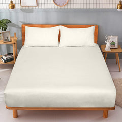 Royale Linens 100% Organic Cotton Percale Weave Super Soft Deep Pocket Bottom Sheets Elastic Sheet Fitted Sheets Only