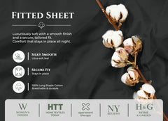 144TC cotton fitted sheet Black