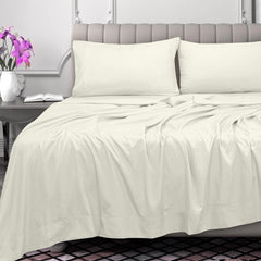 Royale Linens 300 Thread Count 100% Long Staple Combed Cotton Flat Sheet - Super Soft - Top Sheet - Breathable, Cool & Crisp Percale Flat Sheet Only