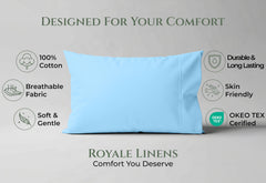 144TC cotton pillowcases Lake Blue