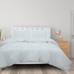 ROYALE LINENS White Duvet Cover - Duvet Cover Set - 3 Piece Double Brushed Duvet Covers with Zipper Closure, 1 Duvet Cover and 2 Pillow Shams