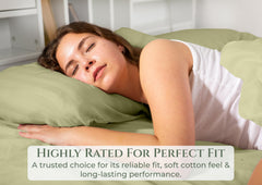 144TC cotton fitted sheet Sage Green