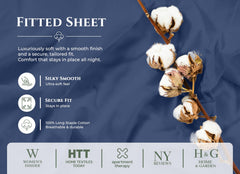 144TC cotton fitted sheet Navy