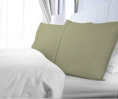 Royale Linens Queen Pillowcase Set of 2 - Bed Pillow Cover - 20" x 30" - Sage Green Pillowcases - 1800 Brushed Microfiber, Wrinkle & Fade Resistant - Soft & Cozy- Queen Size Pillow Case (Queen, Sage)