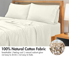 Royale Linens 300 Thread Count 100% Long Staple Combed Cotton Flat Sheet - Super Soft - Top Sheet - Breathable, Cool & Crisp Percale Flat Sheet Only
