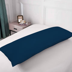 Royale Linens Body Pillow Cover - Double Brushed 1800 Microfiber - 20"x54" with Hidden Zipper Closure - Wrinkle & Fade Resistant - Super Soft Body Pillowcase 2 Pack (Navy, Pack of 2)