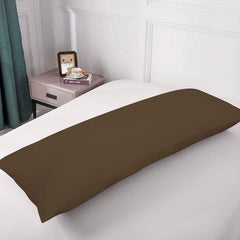 Royale Linens Body Pillow Cover - Double Brushed 1800 Microfiber - 20"x54" with Hidden Zipper Closure - Wrinkle & Fade Resistant - Super Soft Body Pillowcase 2 Pack (Chocolate, Pack of 2)