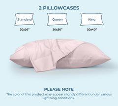 ROYALE LINENS 200 Thread Count 100% Long Staple Combed Cotton Pillowcases Set Of 2 - Ultra Soft - Queen Bed Pillow Cover - 20"x30" - Breathable, Cool & Crisp Percale White Pillow Cases ( Lavendar)