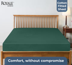 200TC cotton fitted sheet hunter-green